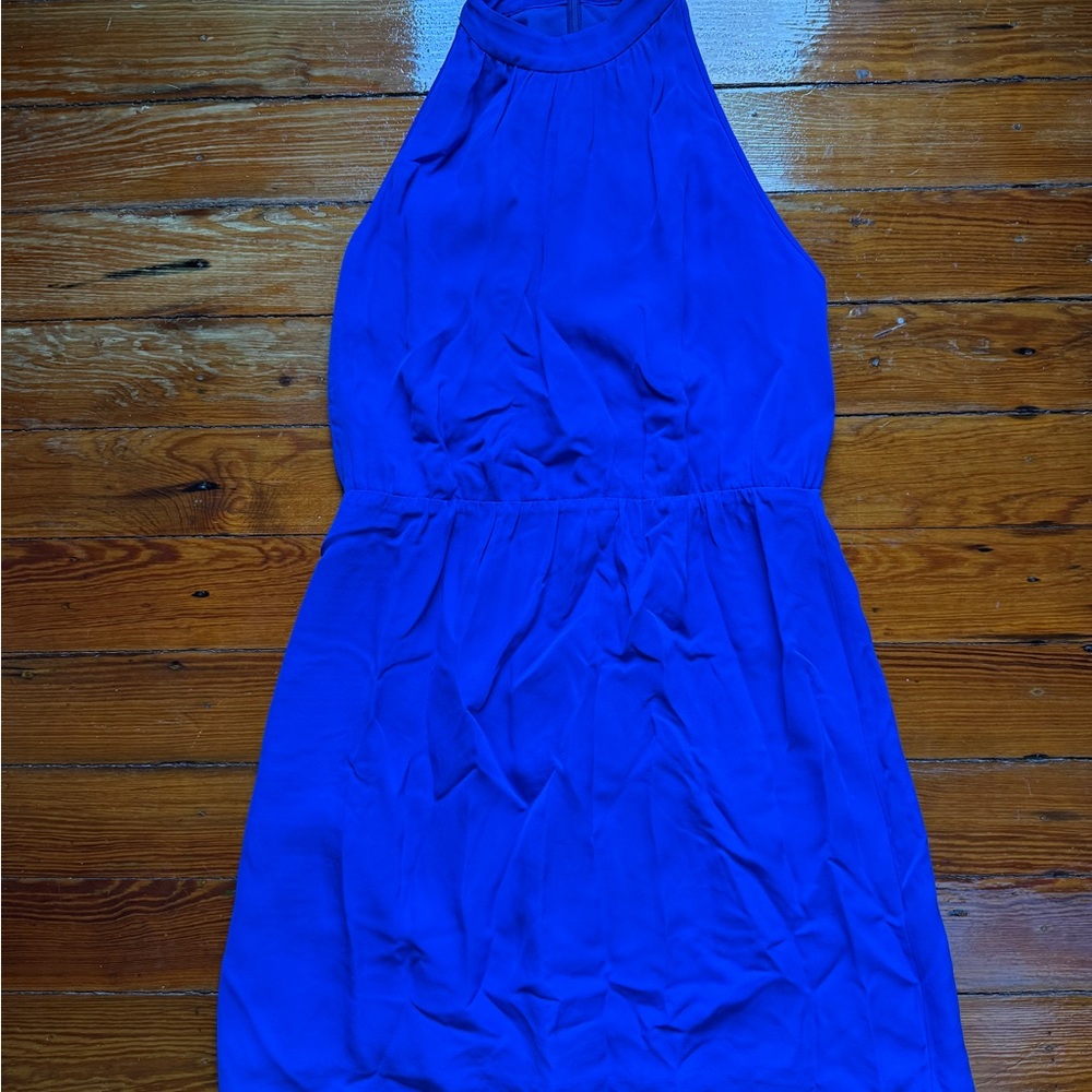 Theory Blue Halter Mini Dress